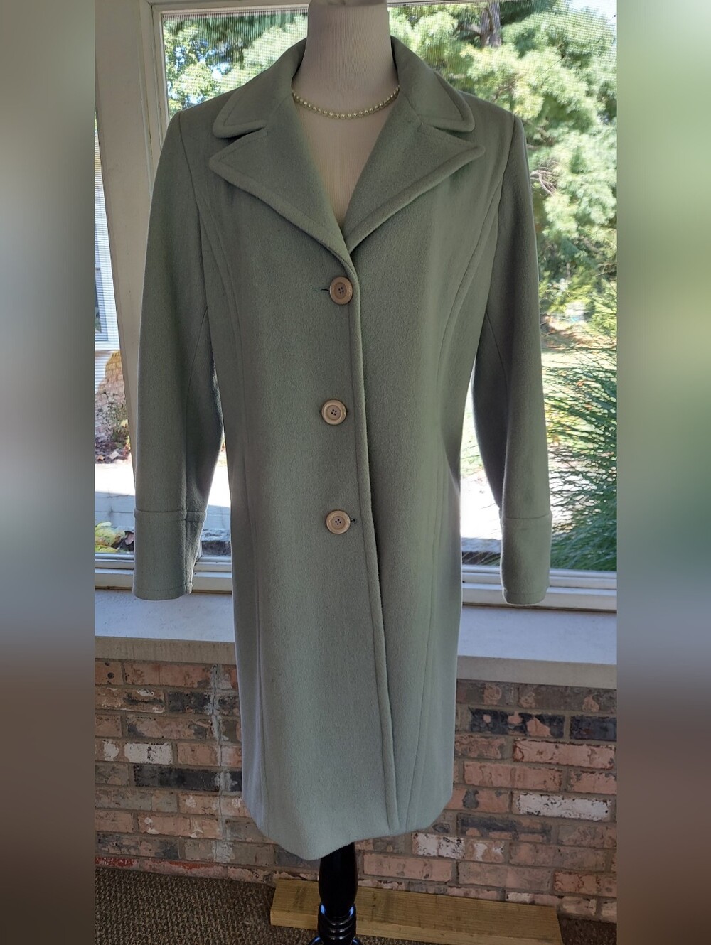 Vintage Baby Blue Classic Women's Marvin Richards Wool-Blend Coat M
